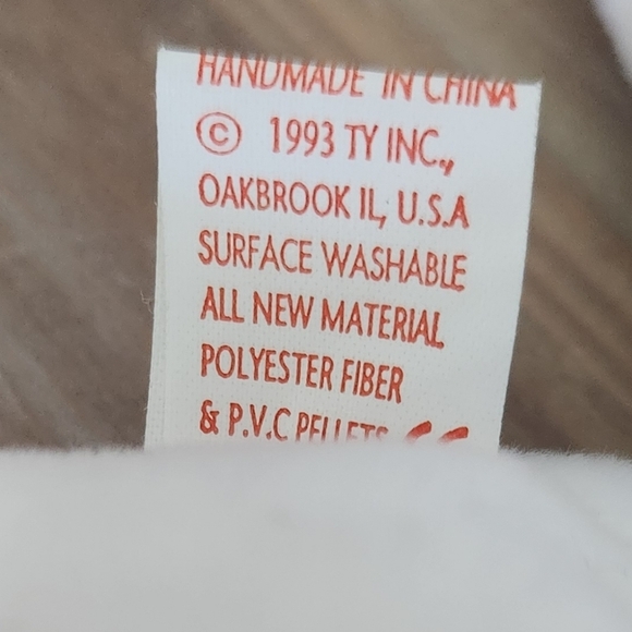 🧸❤️ TY Beanie Baby – "Valentino" the White Teddy Bear (1993) – Classic Vintage - Picture 12 of 12